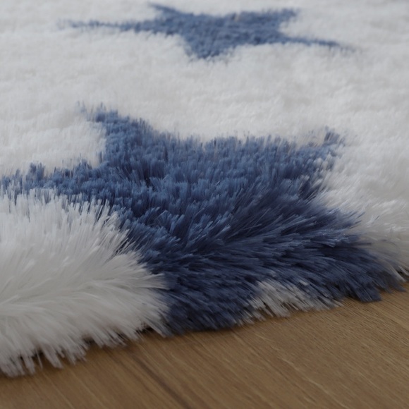 NEW! “Seeing Stars” Fuzzy Shag Faux Fur Area Rug - Picture 6 of 9
